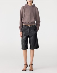 Bassike - Fleece Cropped Hoodie
