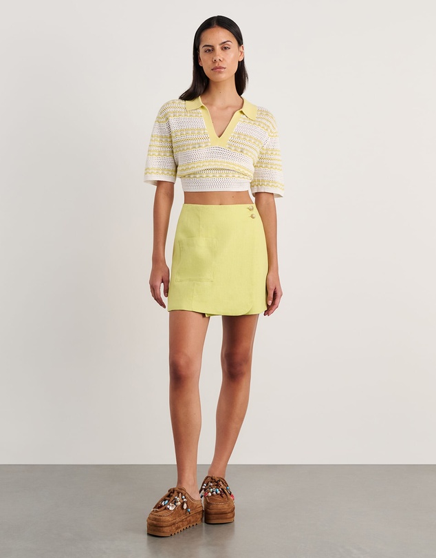 Jag - Kayla Linen Wrap Mini Skirt