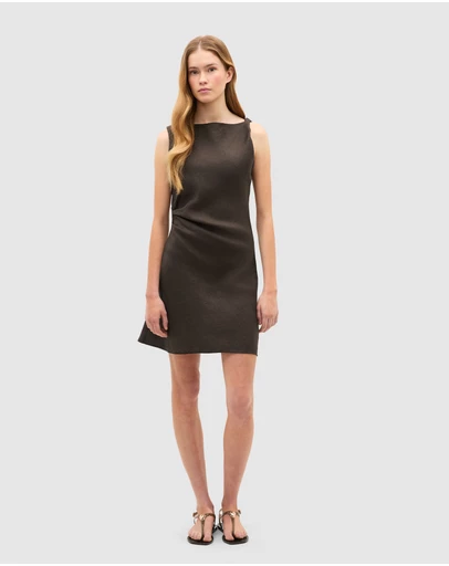 Seed Heritage - Linen Twist Shoulder Mini Dress