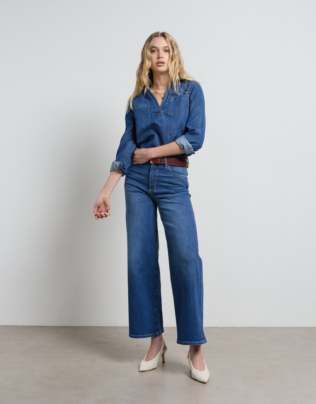 DRICOPER DENIM - Ash Denim Pop Over Shirt