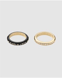Furla - Furla 1927 Colour Edition Gold-Tone Black Enamel Rings