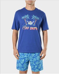 Mitch Dowd - Mitchdowd Mens Short Sleeve Pyjama Set in Off Duty Print