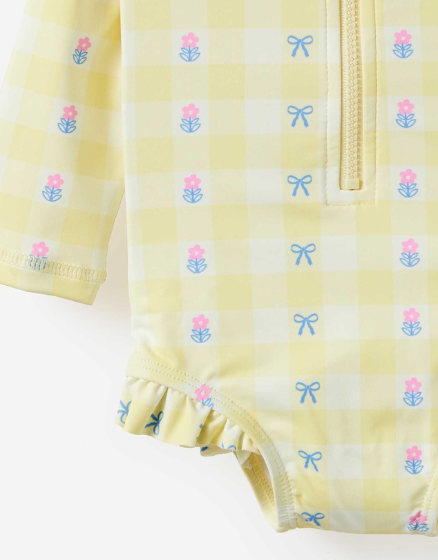 Cotton On Kids - Lucy Long Sleeve Ruffle Back Swimsuit