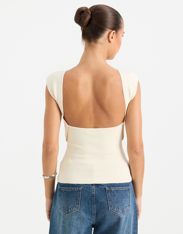 Calli - Phonix Boat Neck Compact Knit Top