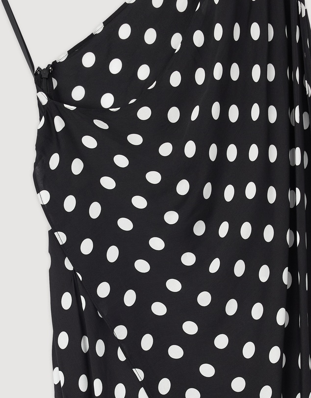 Revibe - Repaired BY JOHNNY. Dove Drape Polka Ankle Dress - AU 6
