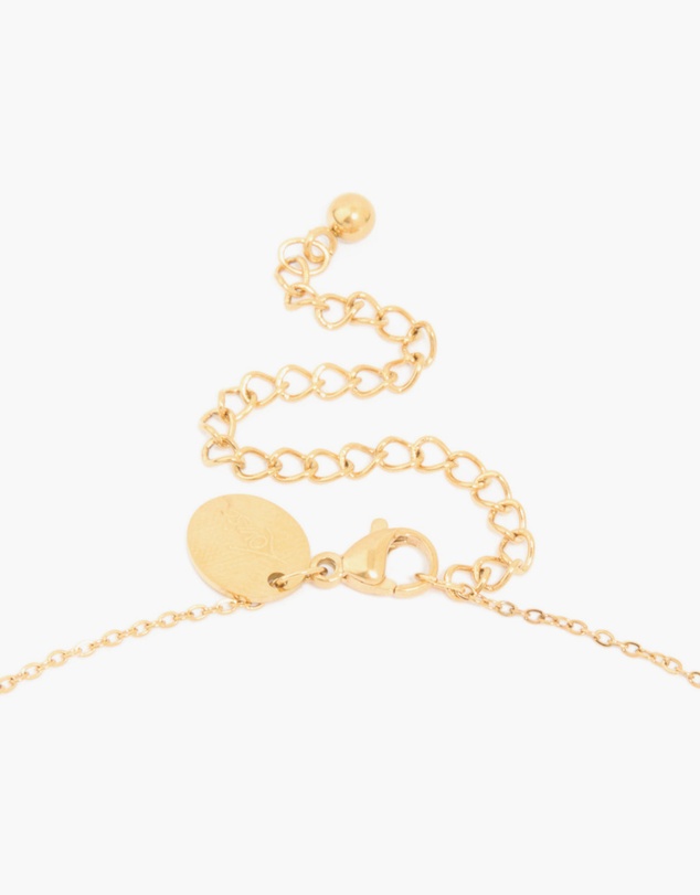 Lovisa - Waterproof Gold Plated Stainless Steel Cubic Zirconia Marquise Fan Necklace