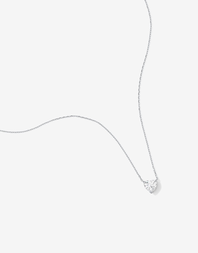 Michael Hill - Cubic Zirconia Heart Stud Earrings and Necklace Set in Sterling Silver