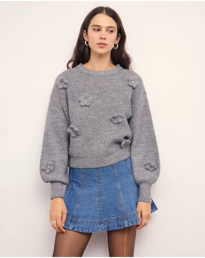 MINKPINK - Vera Floral Applique Knit Jumper