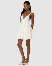 EDIKTED - Bennett Eyelet Corset Mini Dress