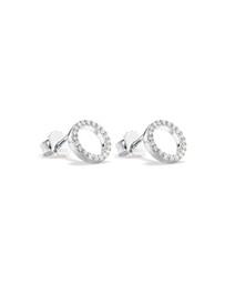 Michael Hill - Circle Stud Earrings with Cubic Zirconia in Sterling Silver