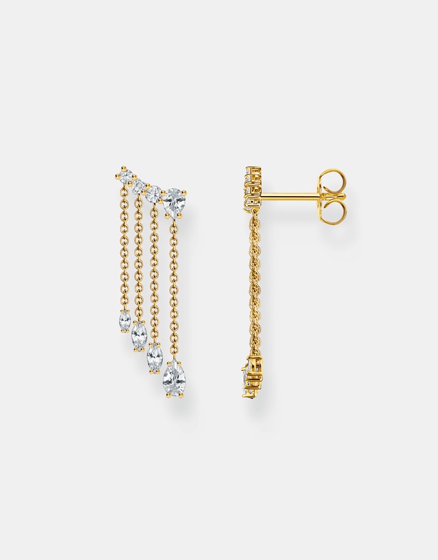 THOMAS SABO - THOMAS SABO Waterfall Earrings with White Stones Gold