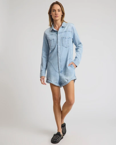ONE TEASPOON - Prophecy Denim Jumpsuit - Blue Latte