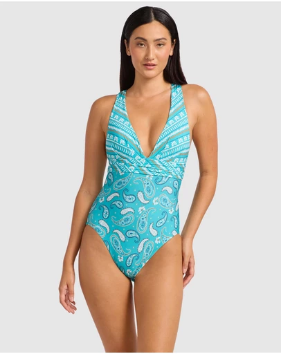 Seafolly - Drift Club Bandana Cross Back One Piece Swimsuit