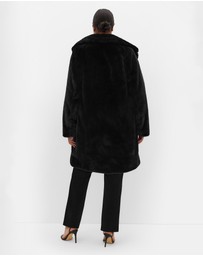 City Chic - Plus size Remi Faux Fur Coat - black