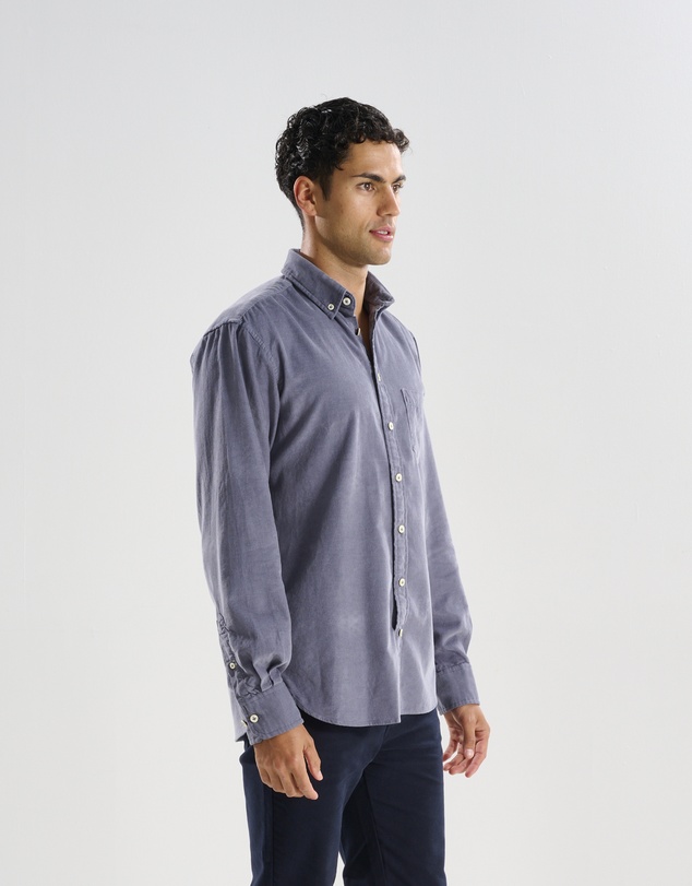 3 Wise Men - 3 Wise Men Swordfish Grey Corduroy Shirt