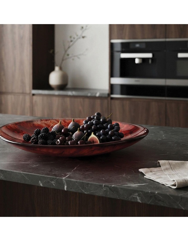 Urban Attitude - Urban Attitude SHAY Extra Large Bowl Height 6cm lowest 12cm highest by Width 52.5cm x 60cm - Berry Red
