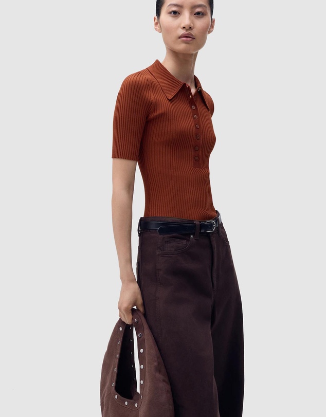 M.N.G - Polo-Neck Ribbed Sweater