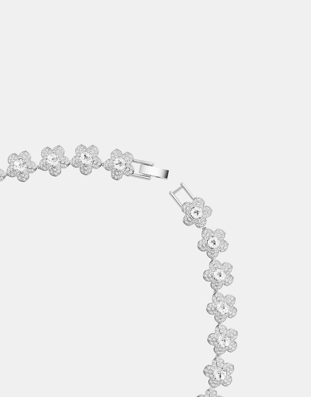 Swarovski - Ariana Grande X Swarovski Necklace, Round Cut, Flower, White, Rhodium Plated