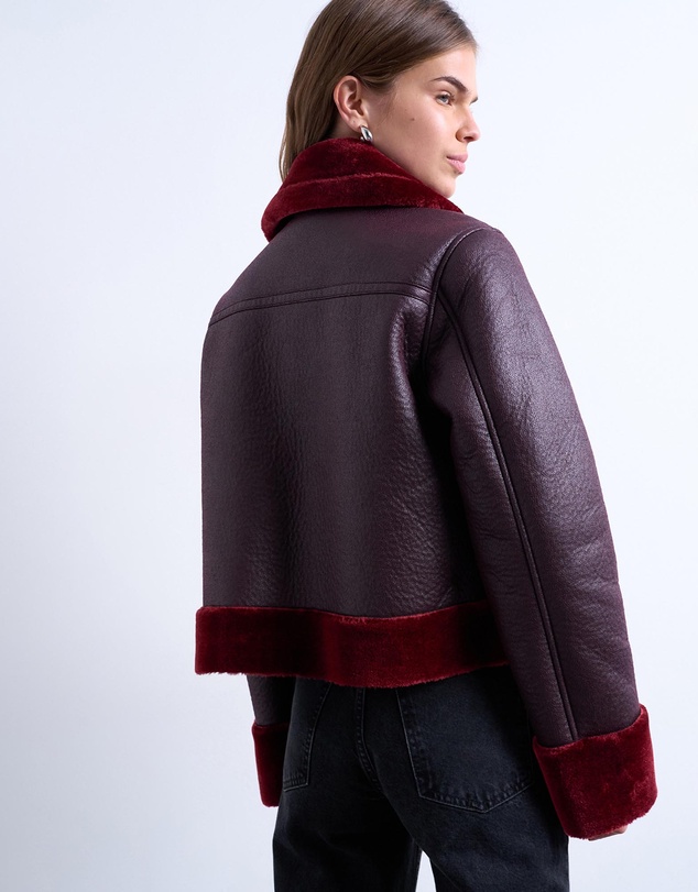 TOPSHOP - Faux Leather Cropped Jacket