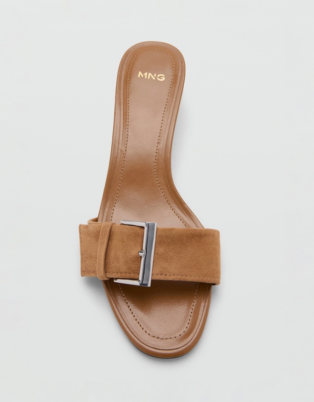 M.N.G - Leather Heeled Sandals with Buckle