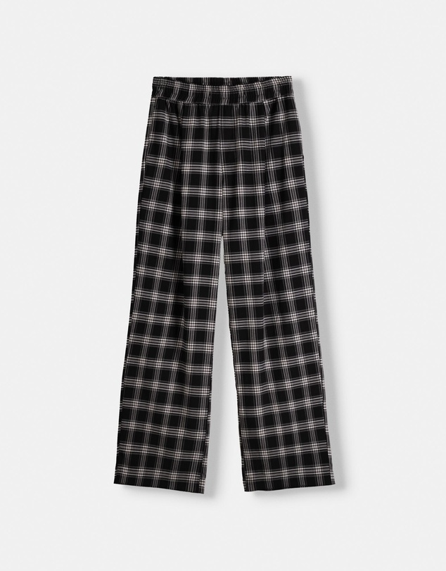 Bershka - Straight Fit Plaid Pants