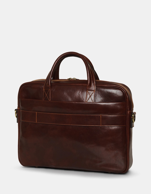 Republic of Florence - Pretoria Brown Leather Laptop Briefcase
