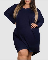 B Free Intimate Apparel - Plus Size Bamboo Long Sleeve Tunic Dress