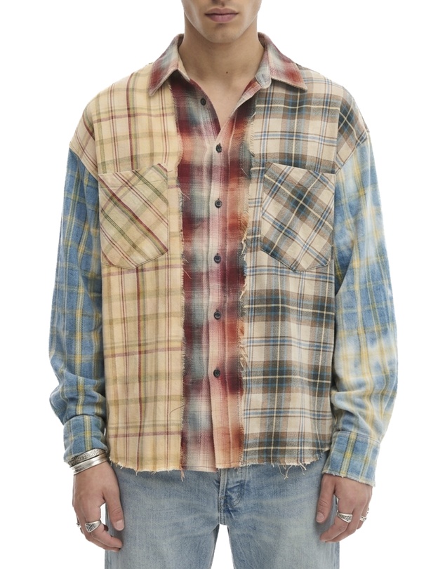 THE TALES - Patchwork Check Flannel Shirt