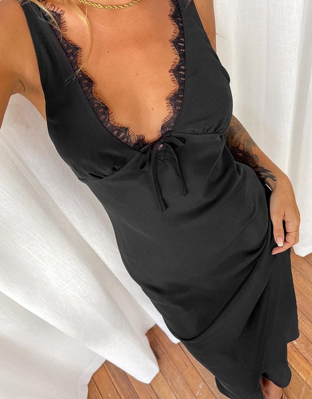 Beginning Boutique - Stacy Black Maxi Dress