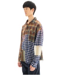 THE TALES - Reworked and Destroyed Mixed Check Shirt