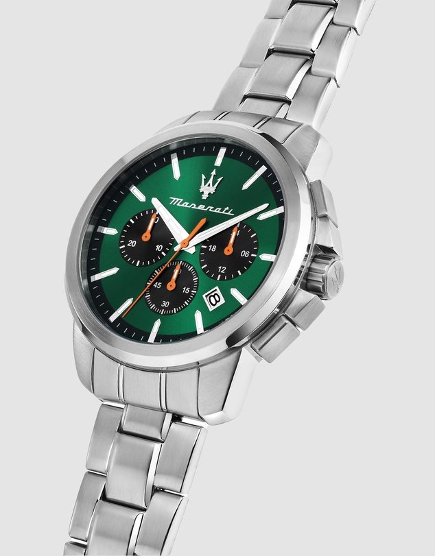 Maserati - Maserati Successo 42mm Chrono Green Dial Stainless Steel Strap Watch
