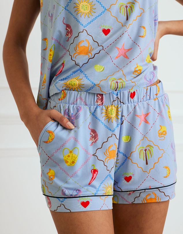 Chelsea Peers - Cotton Patchwork Beach Short Pyjama Set