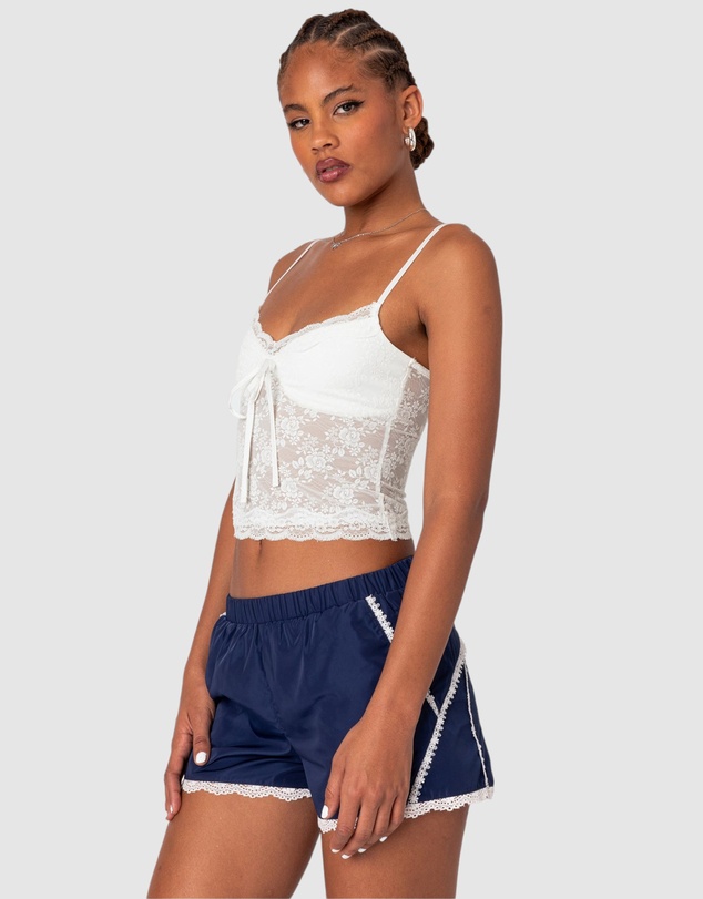 EDIKTED - Cami Sheer Lace Tank Top