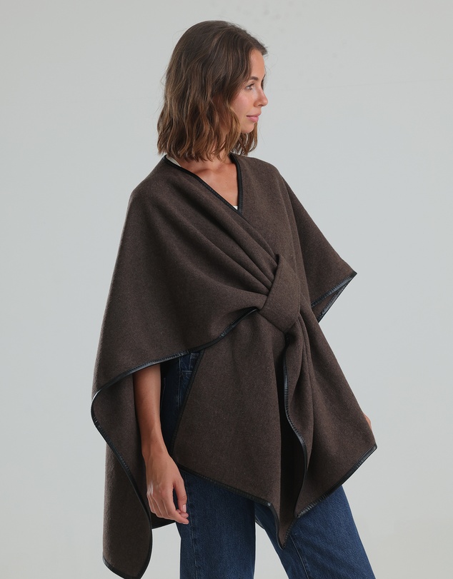 Morgan & Taylor - Jane Bias-Edged Poncho Chocolate Brown