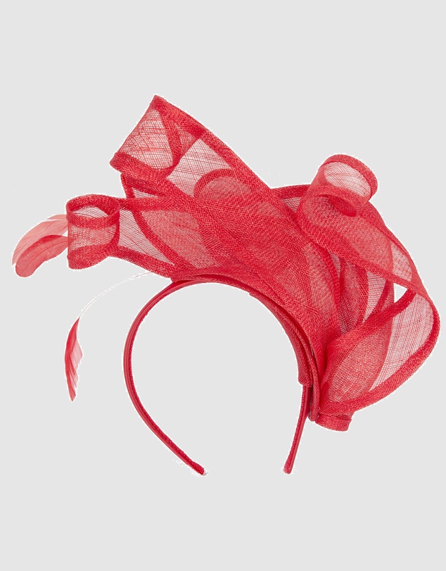 Max Alexander - Sinamay Red Racing Fascinator