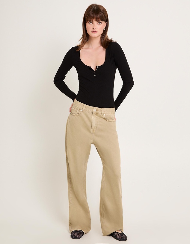 General Pants Co. Basics - Soft Knit Rib Button Bodysuit