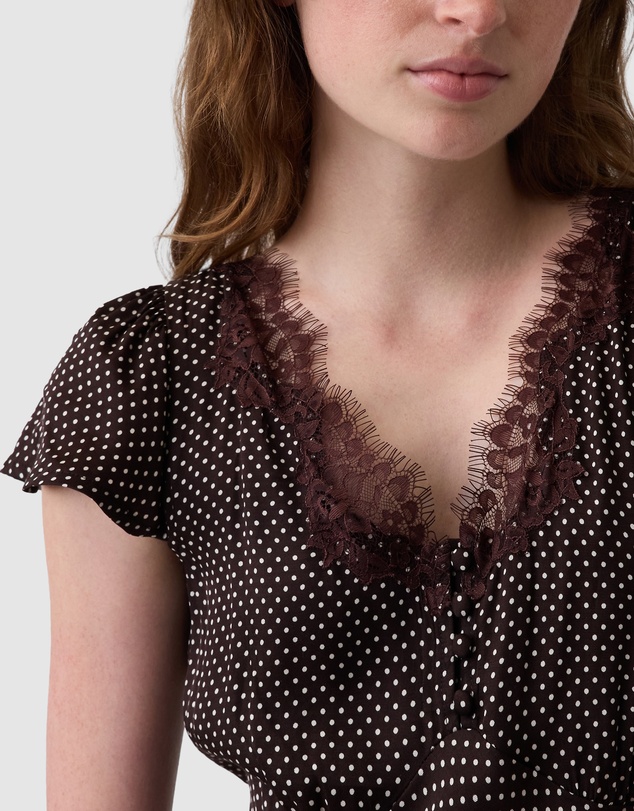 GAP - SS Lace V-Neck Slip Maxi Dress