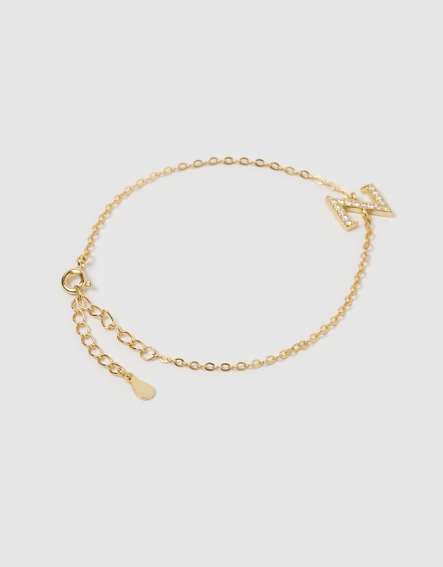 Izoa - Crystal Letter Z Bracelet