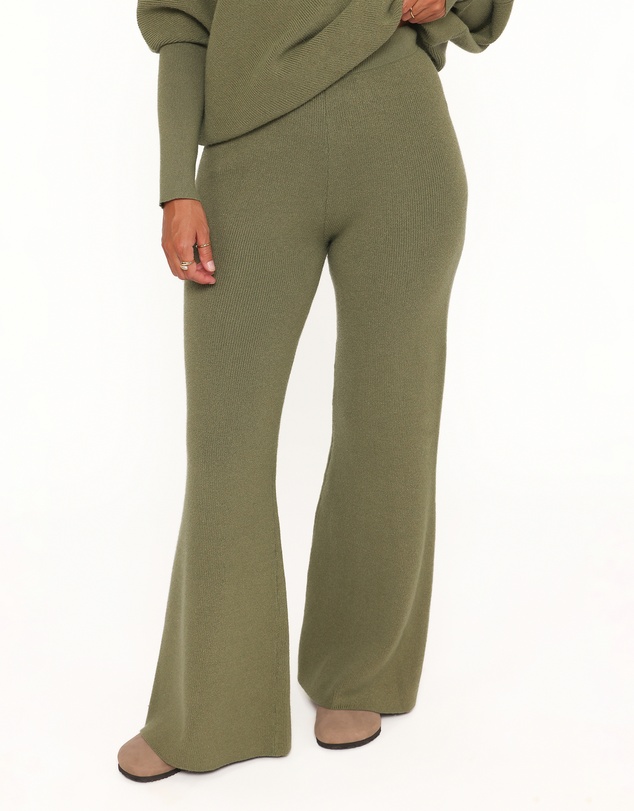 Petal & Pup - Gennie Knitted Pant Set - Avocado