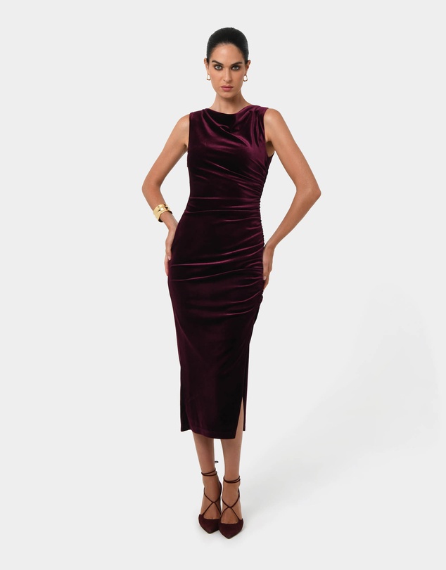 Forcast - Cory Draped Midi Dress