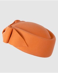 Max Alexander - Felt Orange Pillbox Hat
