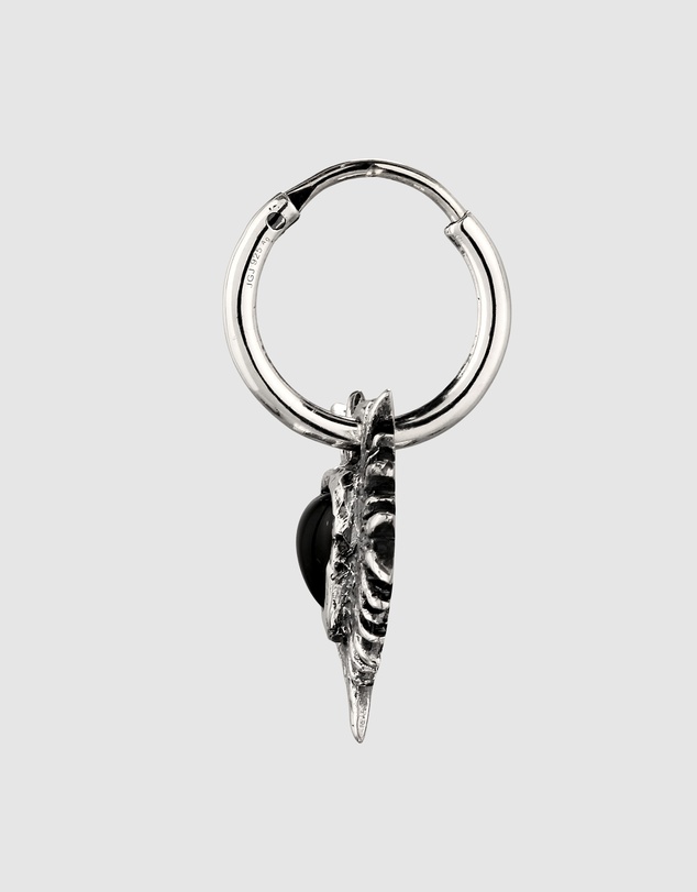 Haze & Glory - ICONIC EXCLUSIVE - Flaming Heart Charm Earring in Oxidized 925 Silver