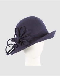 Max Alexander - Winter Felt Navy Cloche Hat