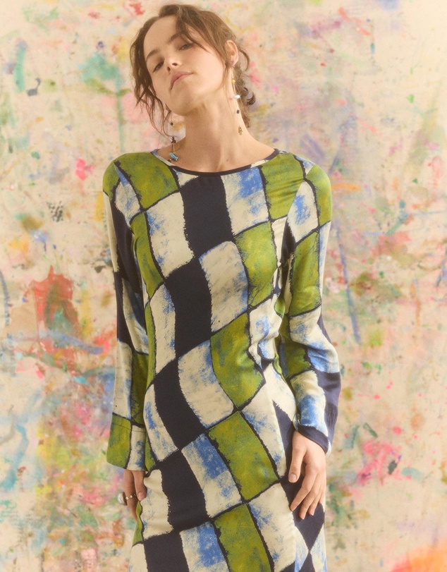 KINGA CSILLA - Oro Tile Olive Maxi Dress