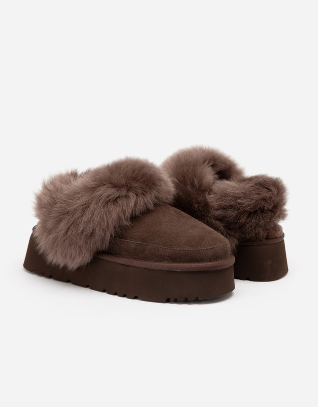 Ozwear Connection Uggs - UGG Daniela Premium Platform Slipper (Elastic Logo & Wool Strap – Detachable)