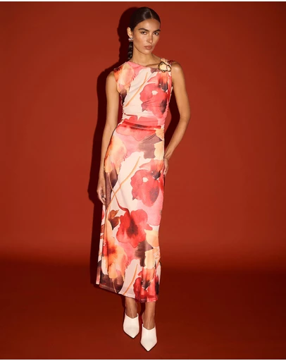 Staple the Label - Kaia Mesh Midi Dress