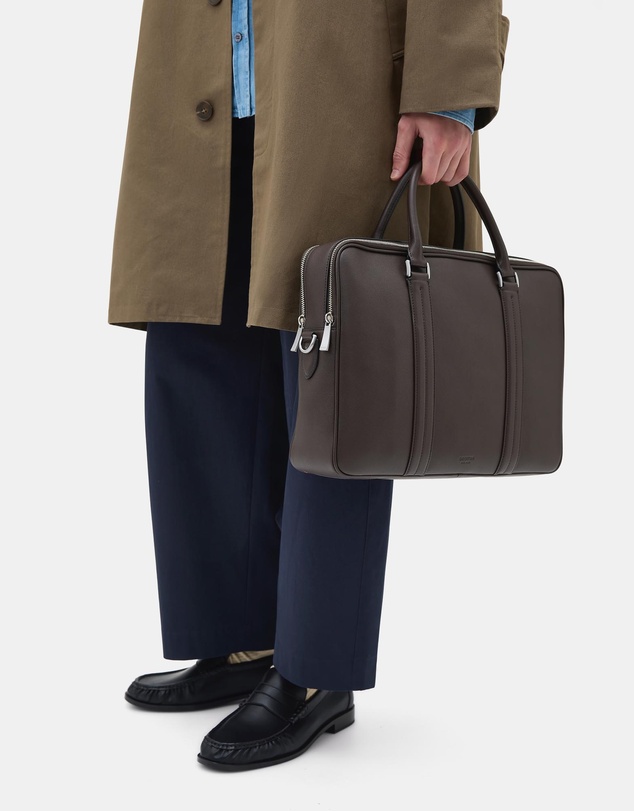 Oroton - Nicholas Double Zip Briefcase Smooth