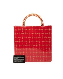 Pre-Loved by Azura Reborn - Pre-Loved Chocolate Bar Patent Tweed Print Tote