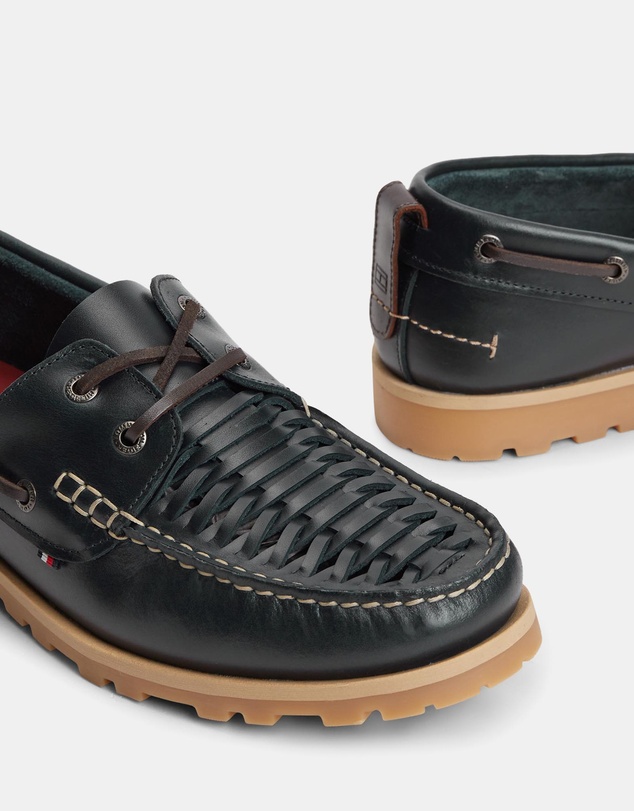 Tommy Hilfiger - Nautica Braided Leather Boat Shoes - Men's