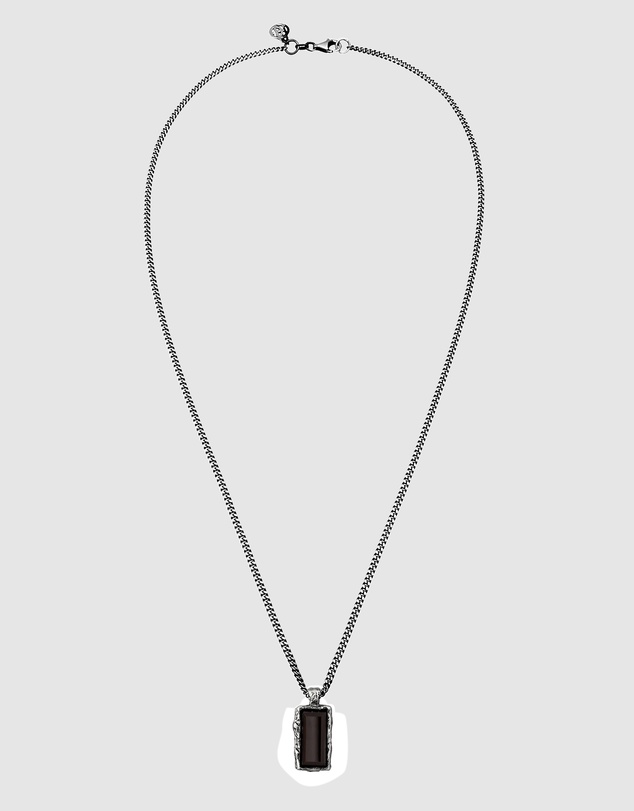 Haze & Glory - ICONIC EXCLUSIVE - Necklace Men Onyx Rectangle 925 Sterling Silver